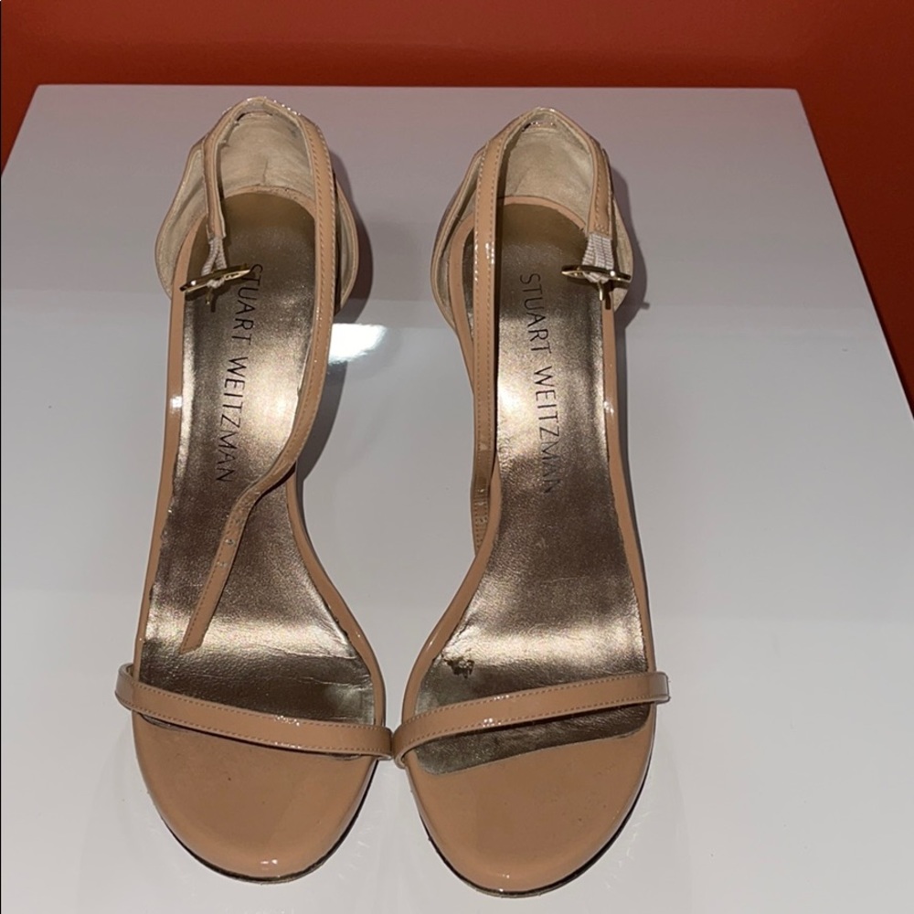 Stuart Weitzman Nudist in Patent Nude 115mm Size36